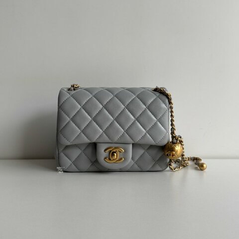 99新🆕 Chanel 香奈兒 金球方胖子 灰色金釦