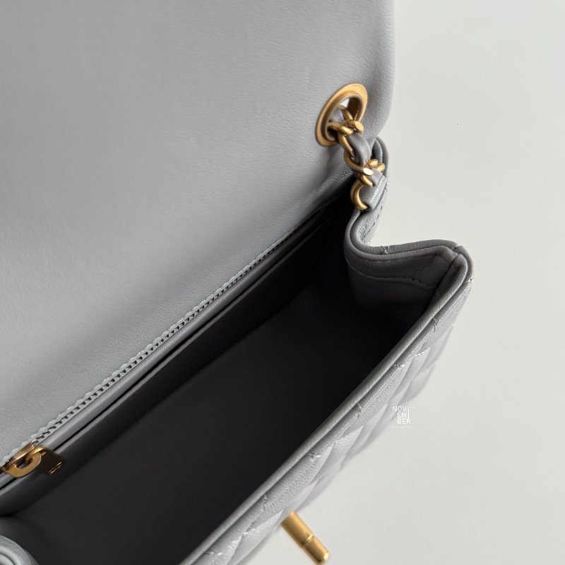 99新🆕 Chanel 香奈兒 金球方胖子 灰色金釦-3