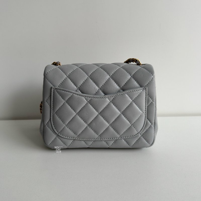 99新🆕 Chanel 香奈兒 金球方胖子 灰色金釦-5