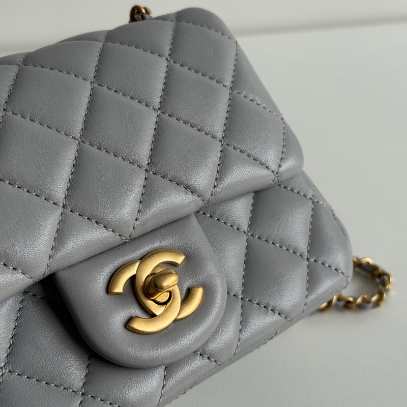 99新🆕 Chanel 香奈兒 金球方胖子 灰色金釦-6