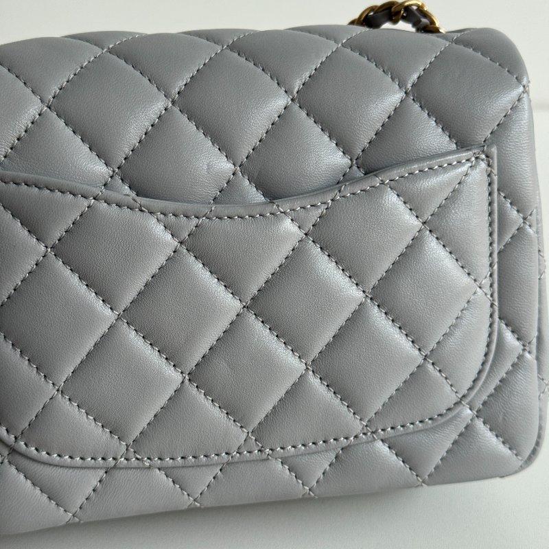 99新🆕 Chanel 香奈兒 金球方胖子 灰色金釦-8
