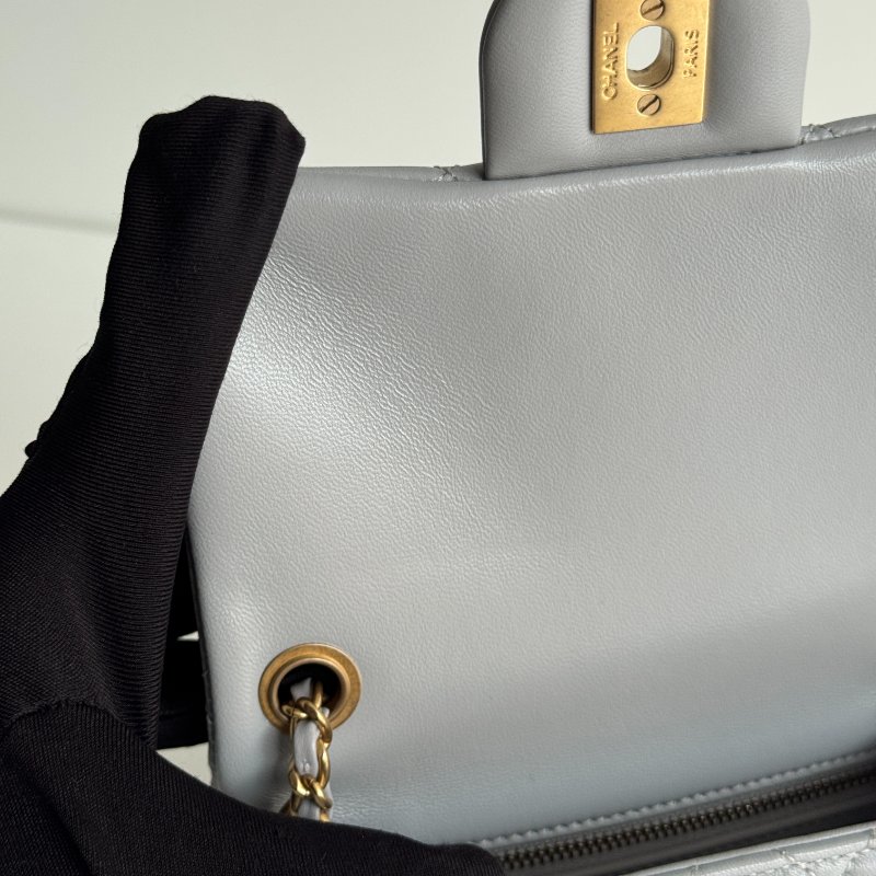 99新🆕 Chanel 香奈兒 金球方胖子 灰色金釦-11