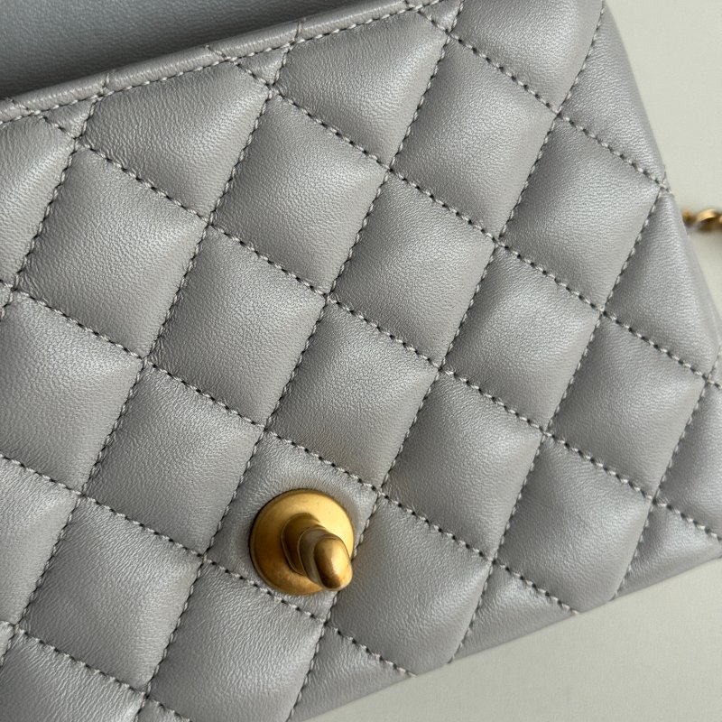 99新🆕 Chanel 香奈兒 金球方胖子 灰色金釦-13