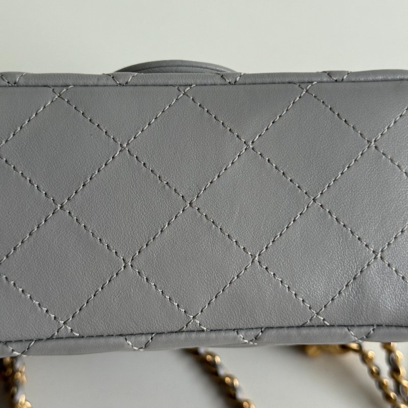 99新🆕 Chanel 香奈兒 金球方胖子 灰色金釦-14