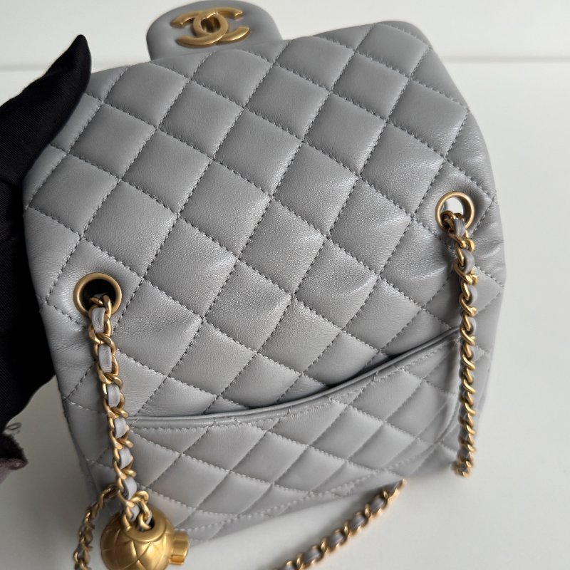 99新🆕 Chanel 香奈兒 金球方胖子 灰色金釦-15