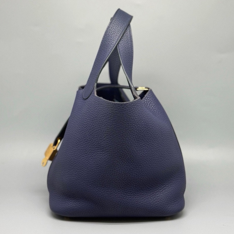 【罕有顏色✨狀況超好❗️全網最低價】Hermes 愛馬仕 Picotin 18 菜籃子 紫藍色 金扣-3