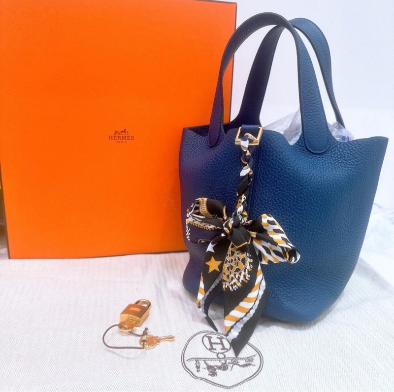 【罕有顏色✨狀況超好❗️全網最低價】Hermes 愛馬仕 Picotin 18 菜籃子 紫藍色 金扣-1
