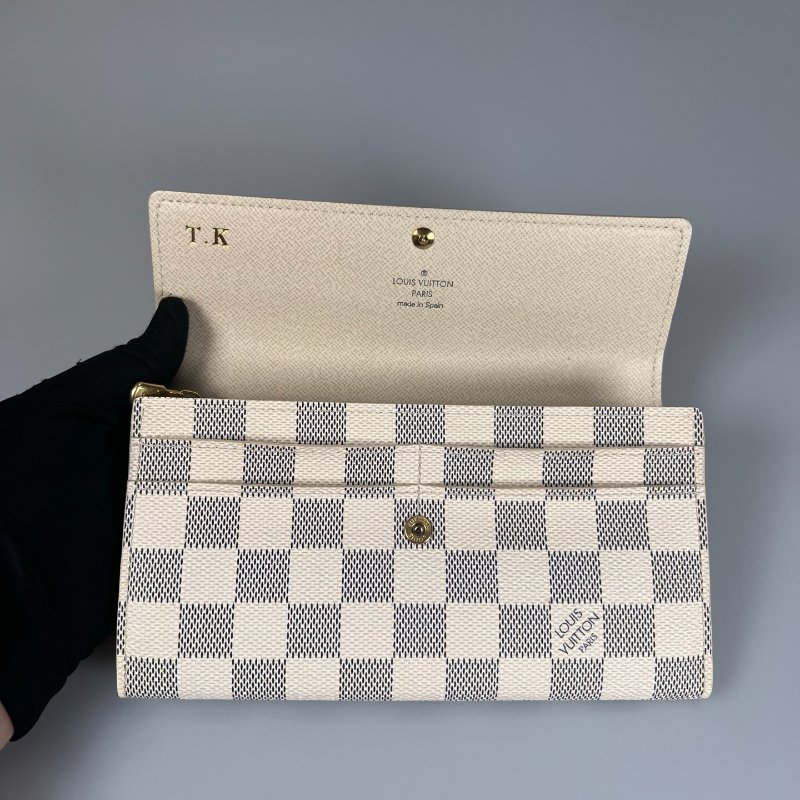 LV N61735 白棋盤格紋長夾-4