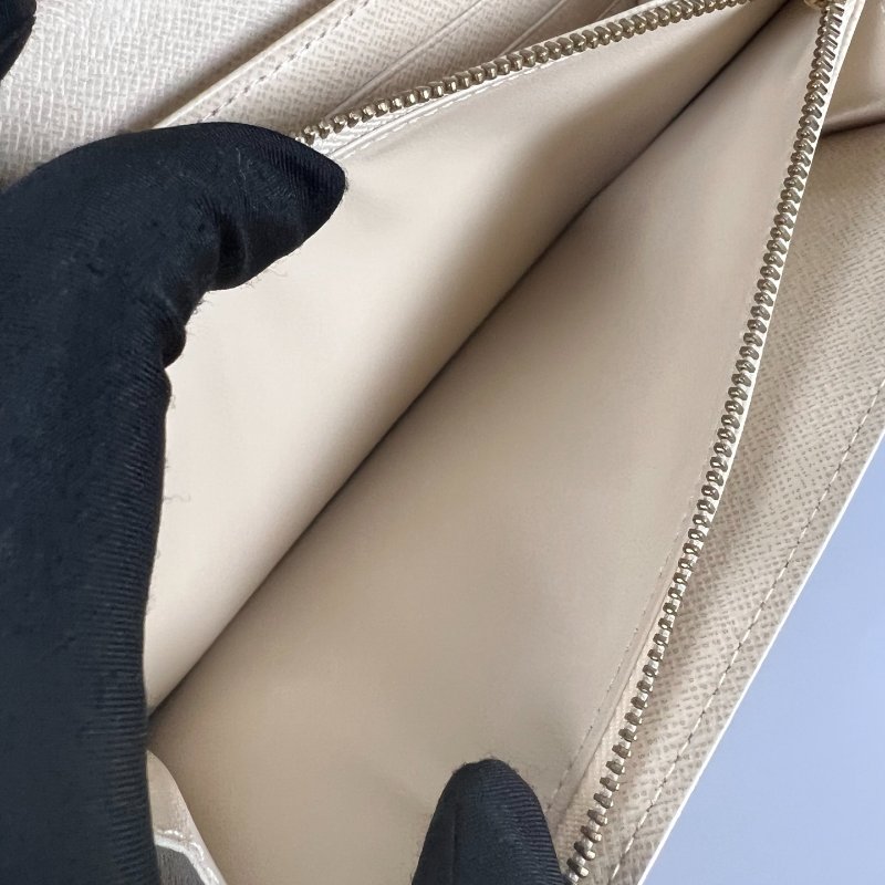 LV N61735 白棋盤格紋長夾-6