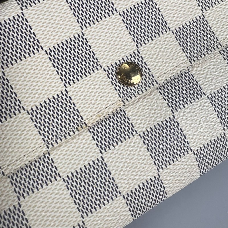 LV N61735 白棋盤格紋長夾-8