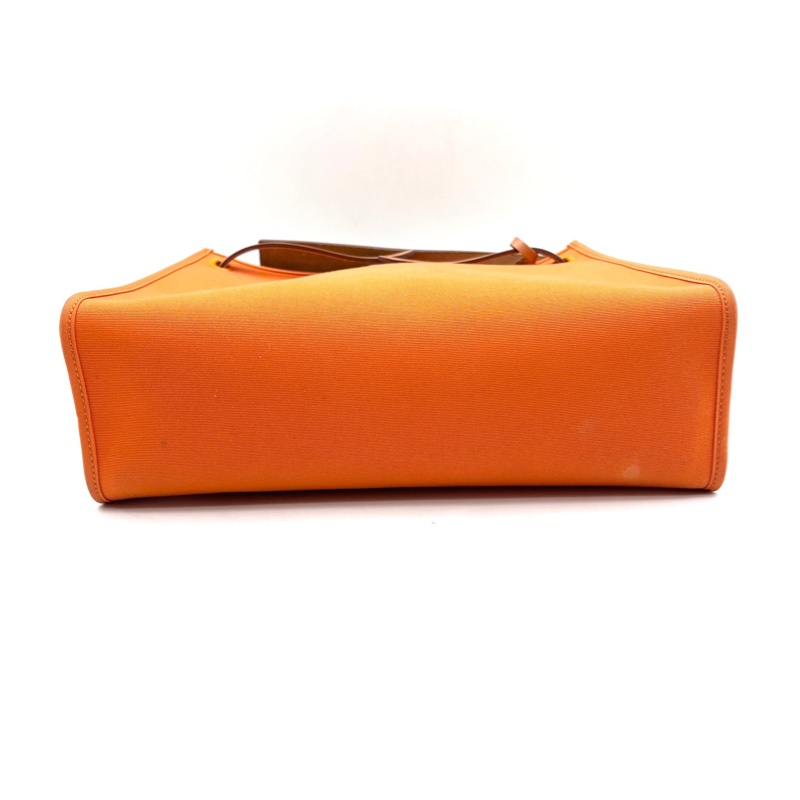 HERMES愛馬仕 Herbag Zip 31 銀扣 Officier帆布拼Hunter牛皮 單肩斜挎手提包 愛馬仕橙/茶色 尺寸31*10*25cm 附件防塵袋鎖頭鑰匙 成色97新-4