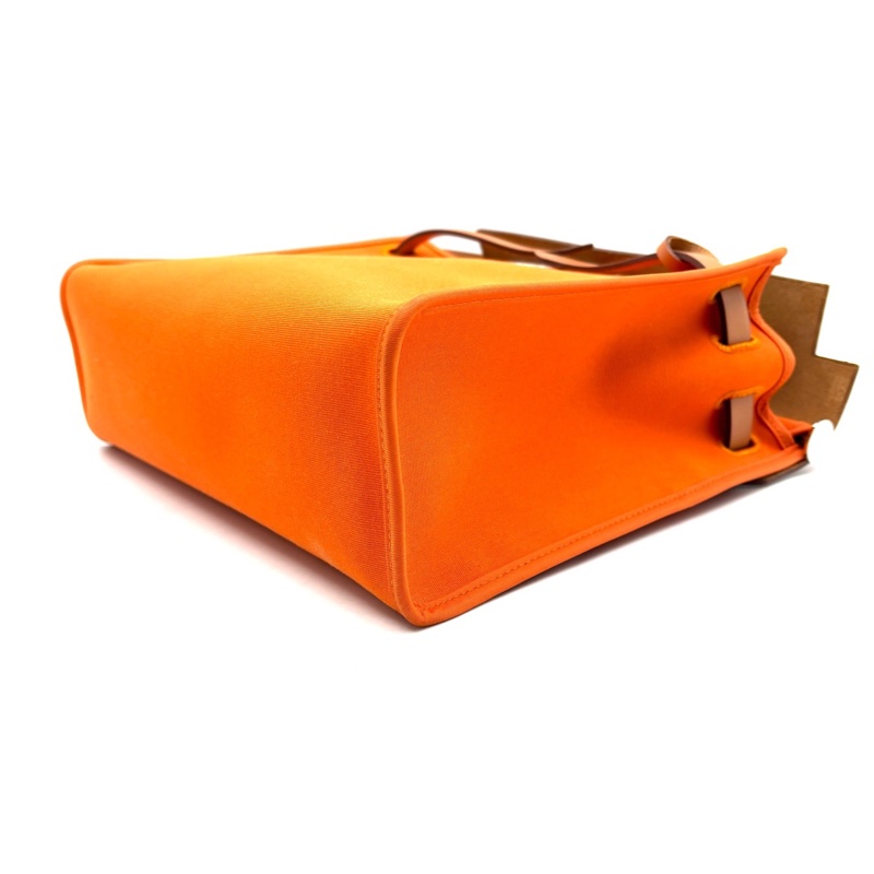 HERMES愛馬仕 Herbag Zip 31 銀扣 Officier帆布拼Hunter牛皮 單肩斜挎手提包 愛馬仕橙/茶色 尺寸31*10*25cm 附件防塵袋鎖頭鑰匙 成色97新-5