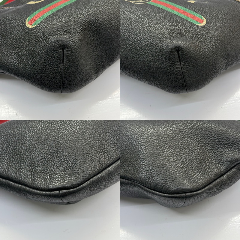 GUCCI 古馳 PRINT系列 黑色牛皮腰包  493869-3