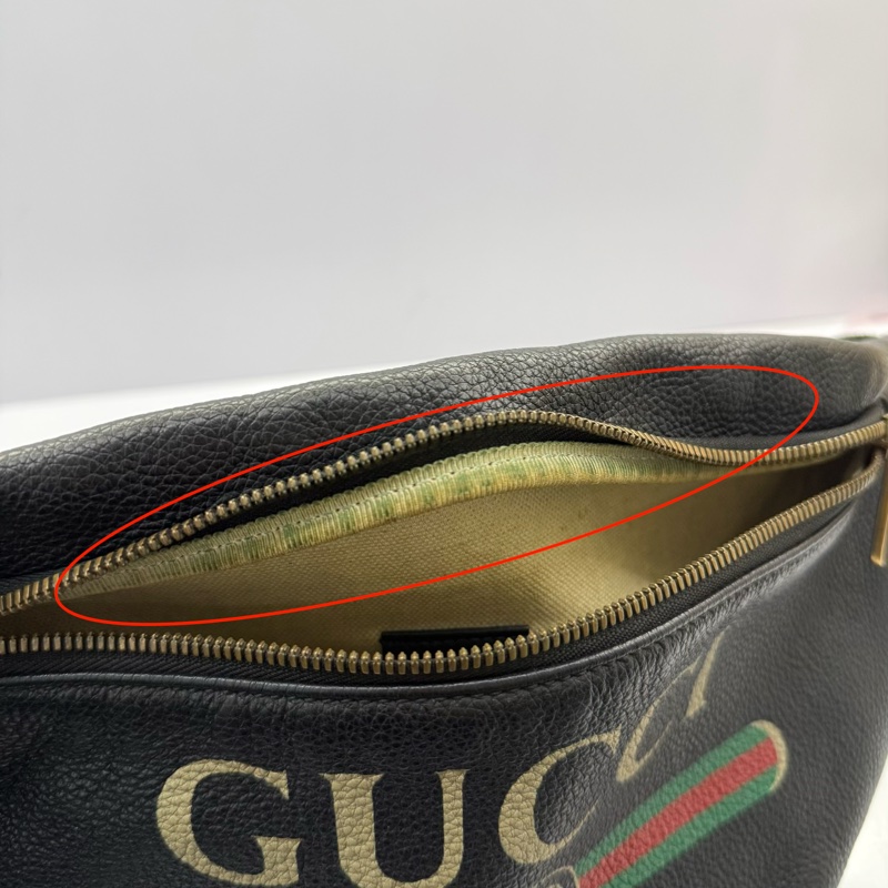GUCCI 古馳 PRINT系列 黑色牛皮腰包  493869-7