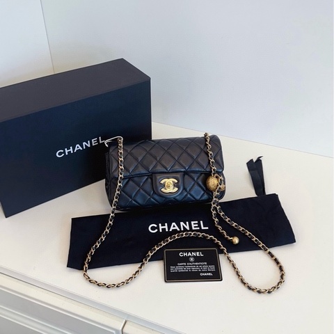 【全新未使用帶膜🆕🎁】Chanel 黑金金球 大mini 鏈條包 斜挎包