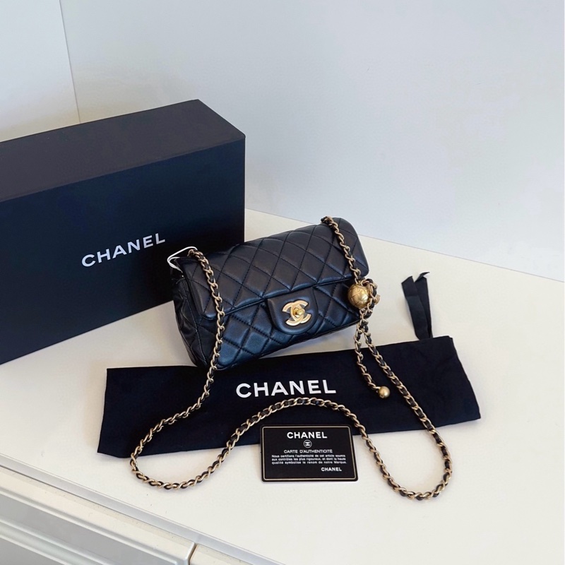 【全新未使用帶膜🆕🎁】Chanel 黑金金球 大mini 鏈條包 斜挎包-2