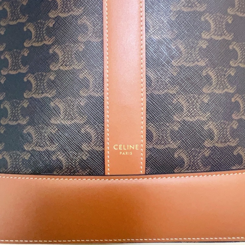 閒置CELINE賽琳 Triomphe 經典凱旋門滿印老花水桶包-5