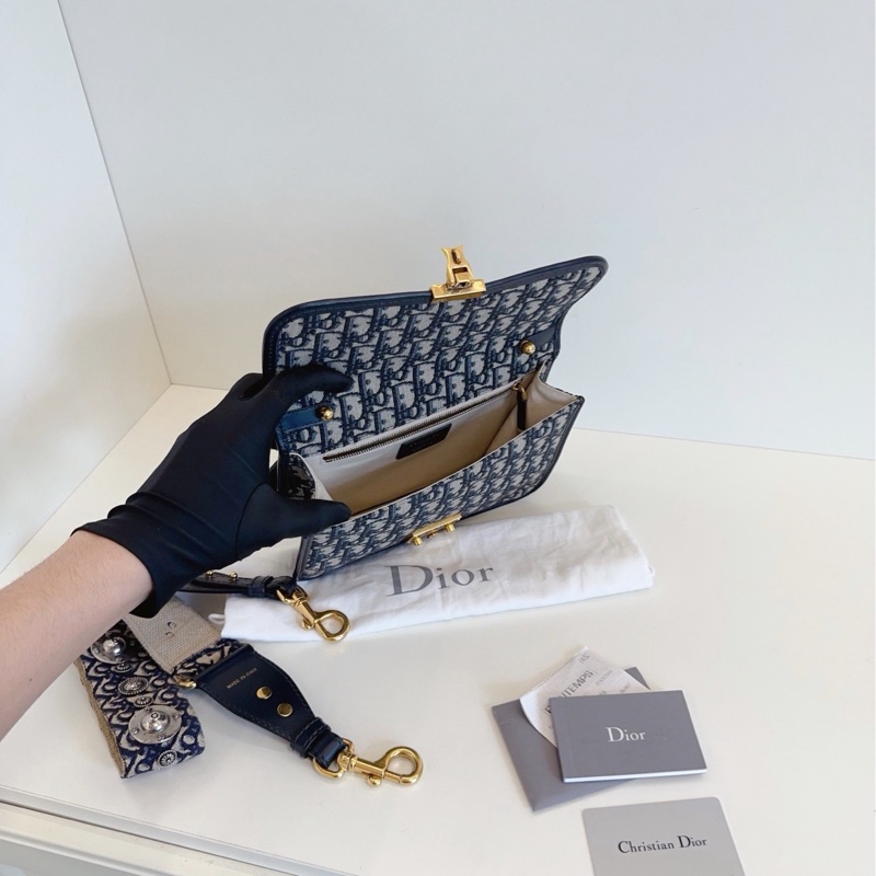 【98新🆕】Dior addict老花復古鎖扣郵差包 中號 斜挎包-6