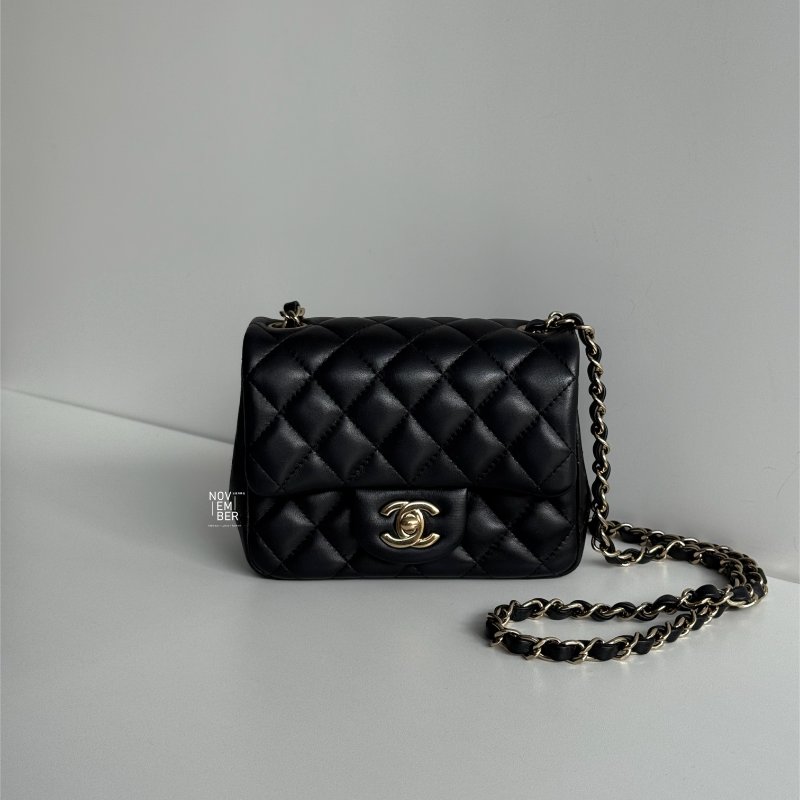 99新🆕 Chanel 香奈兒 方胖 黑色金 芯片款-0