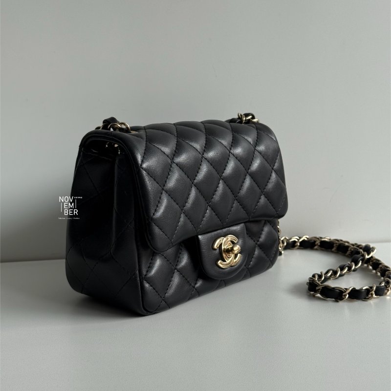 99新🆕 Chanel 香奈兒 方胖 黑色金 芯片款-1