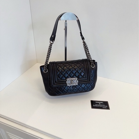 【98新🆕】Chanel  leboy tote 黑銀 單肩包