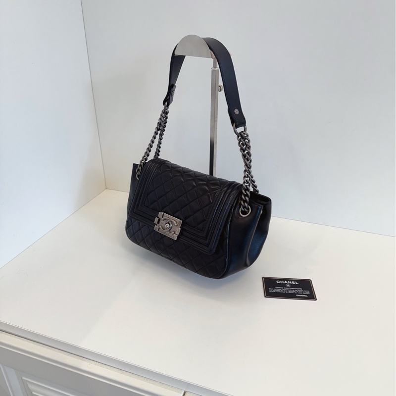 【98新🆕】Chanel leboy tote 黑銀 單肩包-3
