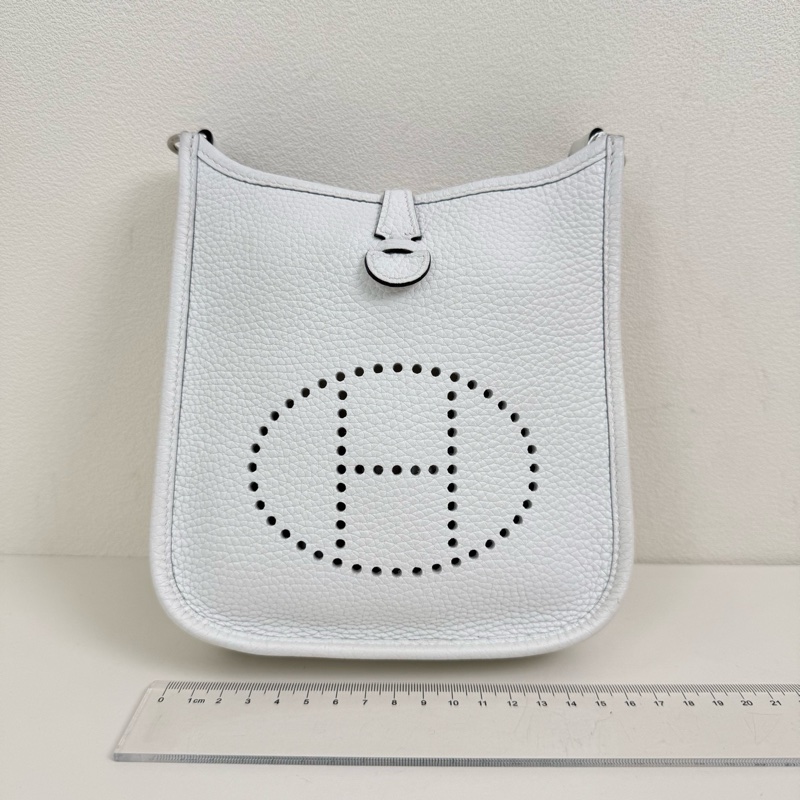 Hermes 愛馬仕 伊芙琳 奶昔白 mini銀扣 尺寸:長寬高 17*18*5.5cm-2
