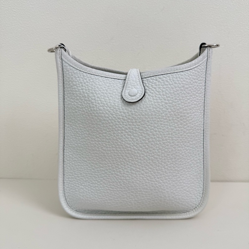 Hermes 愛馬仕 伊芙琳 奶昔白 mini銀扣 尺寸:長寬高 17*18*5.5cm-3
