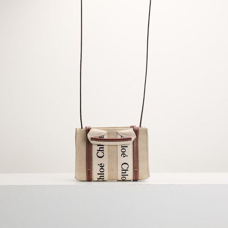二手Chloé Woody tote mini 棕-0