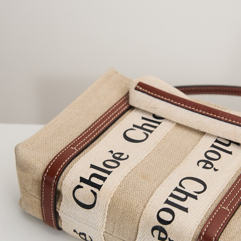 二手Chloé Woody tote mini 棕-2