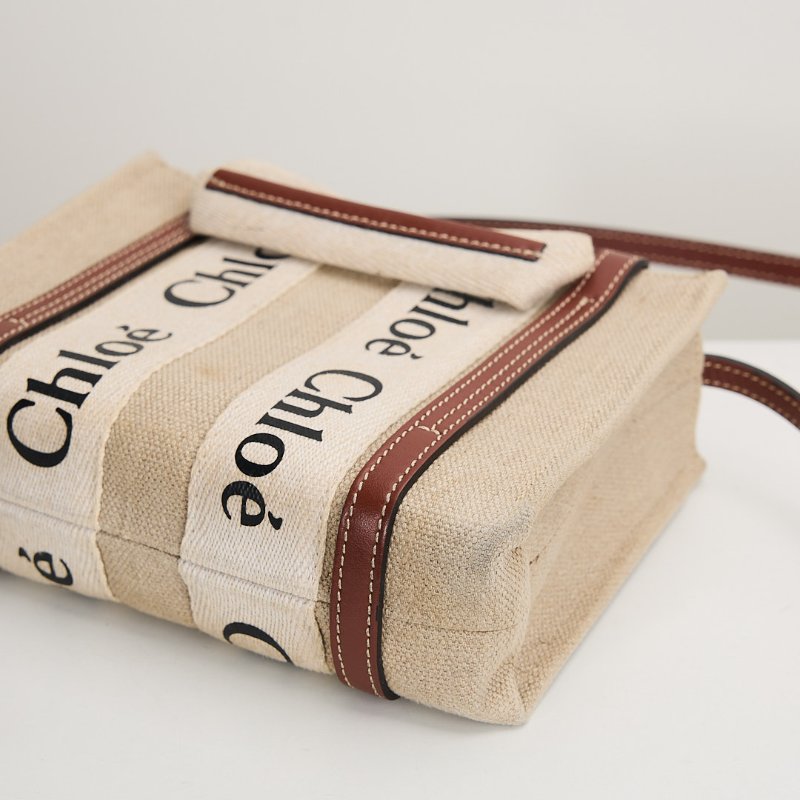 二手Chloé Woody tote mini 棕-3