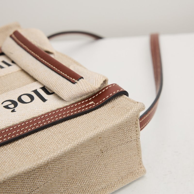 二手Chloé Woody tote mini 棕-9