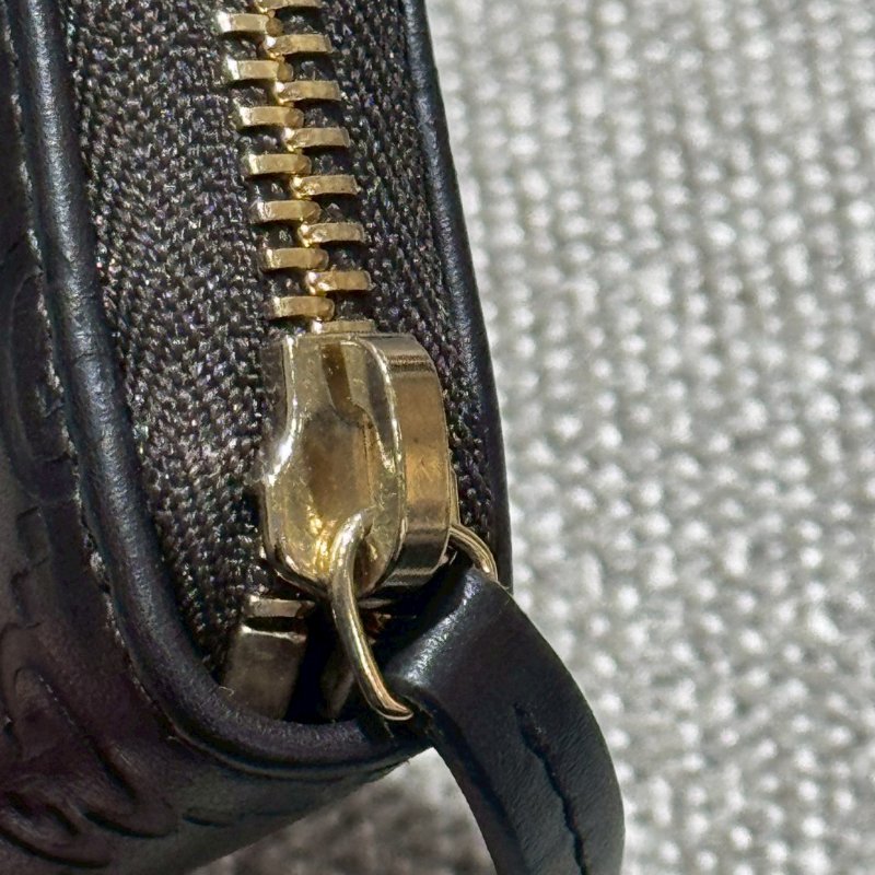 GUCCI GG 壓紋牛皮拉鍊零錢卡包-5