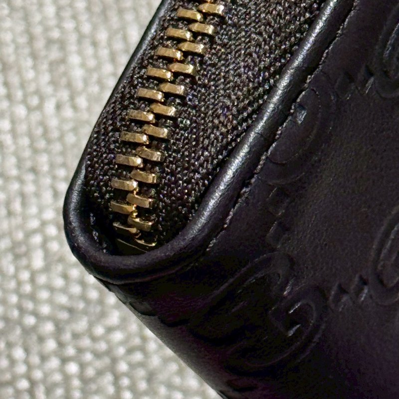 GUCCI GG 壓紋牛皮拉鍊零錢卡包-8