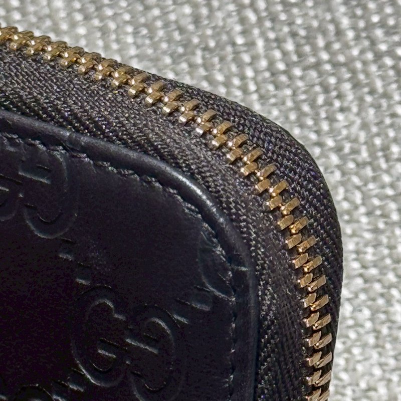 GUCCI GG 壓紋牛皮拉鍊零錢卡包-11