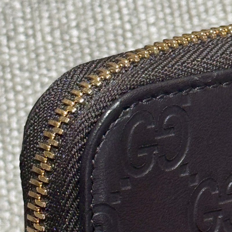 GUCCI GG 壓紋牛皮拉鍊零錢卡包-12