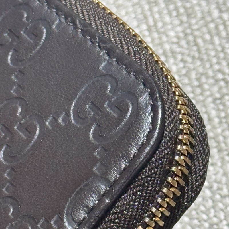 GUCCI GG 壓紋牛皮拉鍊零錢卡包-14