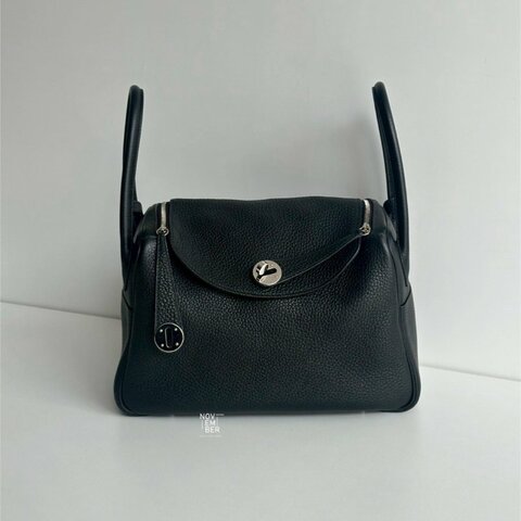 98新🖤 Hermès 愛馬仕 Lindy 26 黑色銀釦