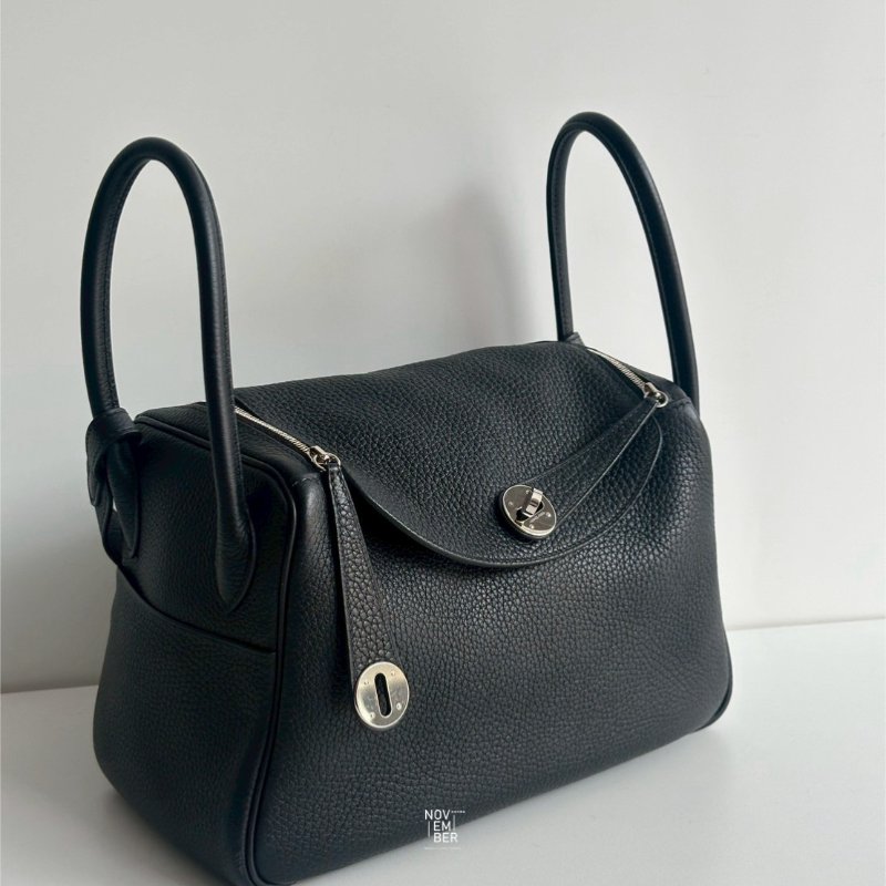 98新🖤 Hermès 愛馬仕 Lindy 26 黑色銀釦-1