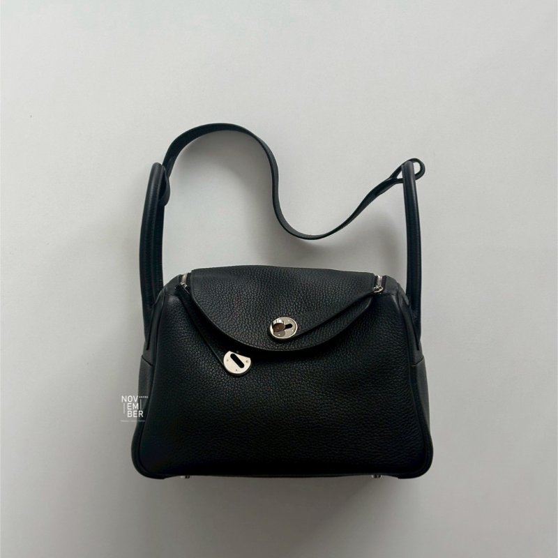 98新🖤 Hermès 愛馬仕 Lindy 26 黑色銀釦-5
