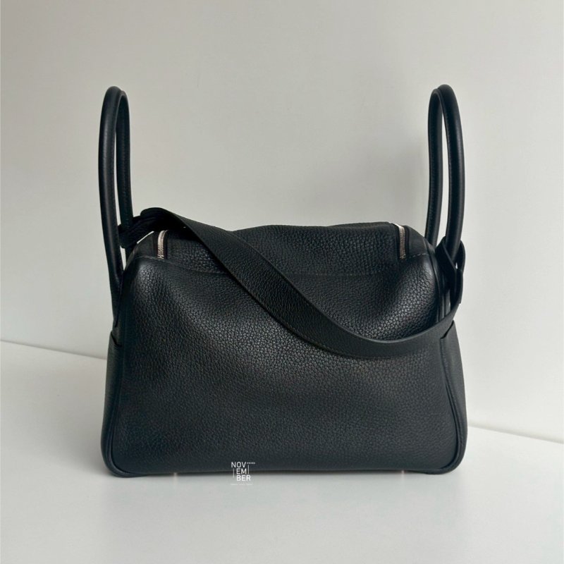 98新🖤 Hermès 愛馬仕 Lindy 26 黑色銀釦-6