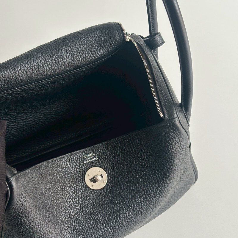 98新🖤 Hermès 愛馬仕 Lindy 26 黑色銀釦-14