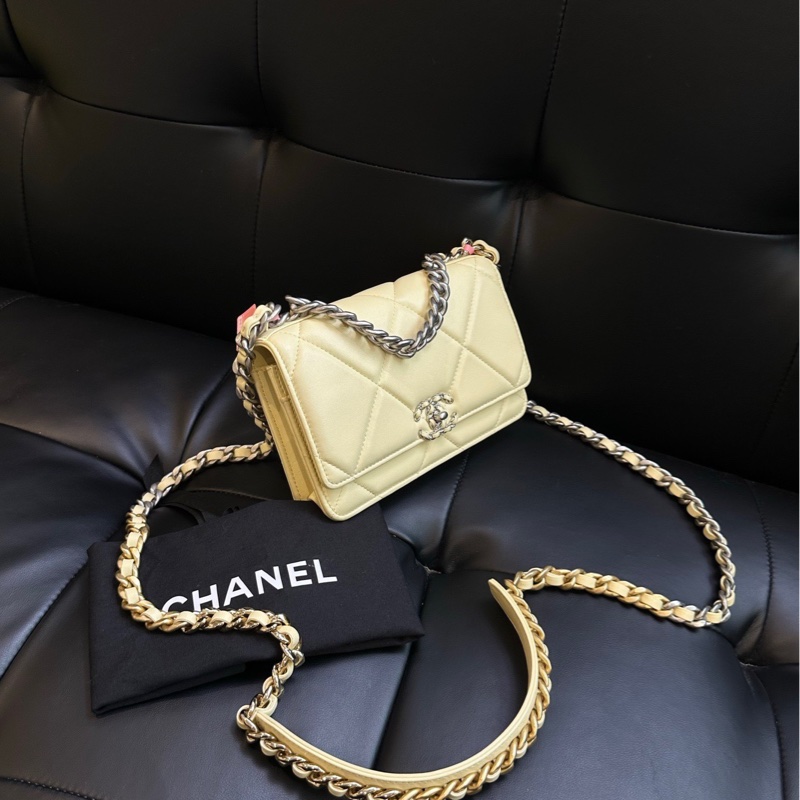 【99新🆕】Chanel 19bag大菱格Woc發財包 黃色斜挎包-1