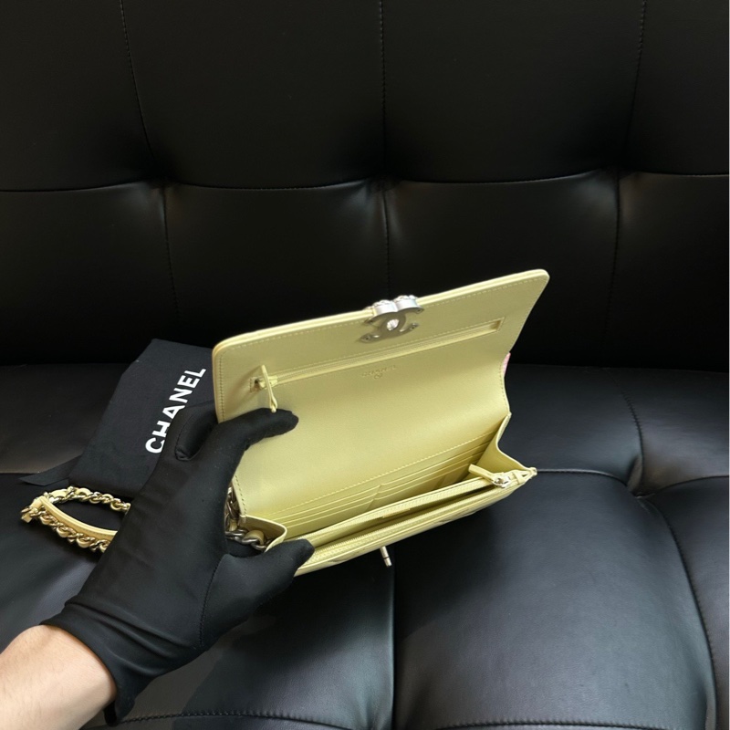 【99新🆕】Chanel 19bag大菱格Woc發財包 黃色斜挎包-6