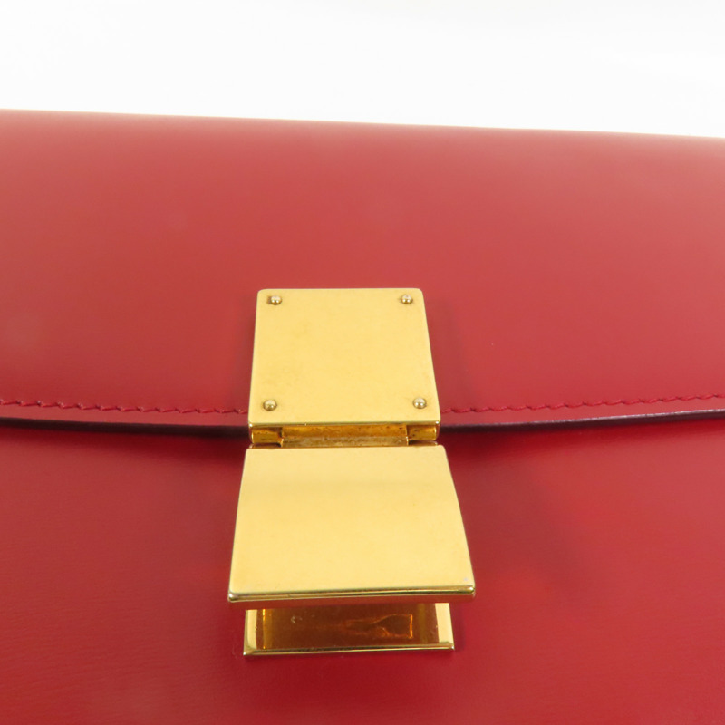 CELINE 牛皮皮革Classic Bag Medium金扣肩背袋-6
