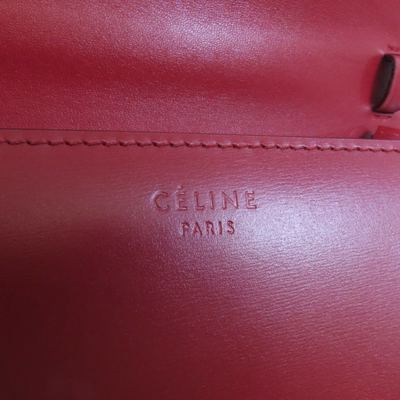 CELINE 牛皮皮革Classic Bag Medium金扣肩背袋-7