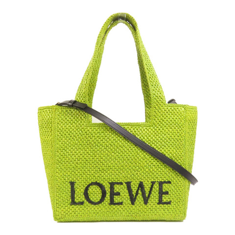 LOEWE Raffia Font Medium Tote手挽肩背兩用袋