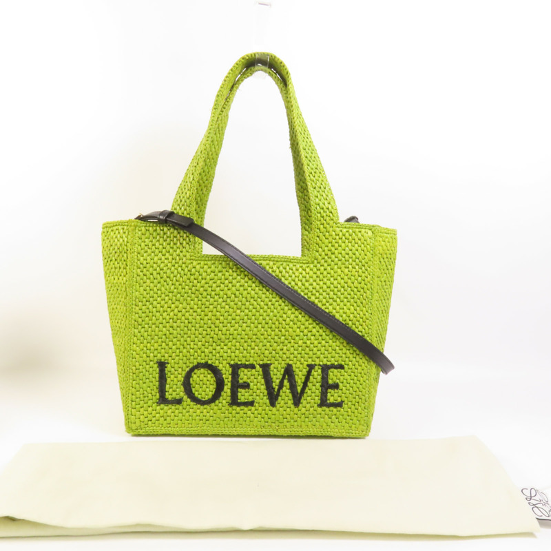 LOEWE Raffia Font Medium Tote手挽肩背兩用袋-9