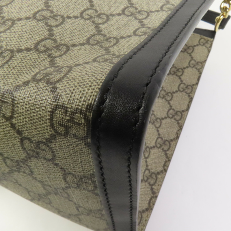 GUCCI 塗層帆布Padlock Medium Chain Shoulder Bag金扣鏈帶肩背袋-13