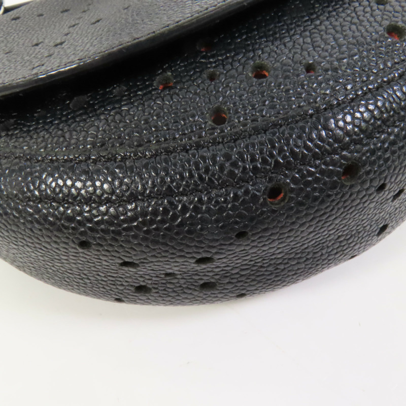 CHANEL 牛皮皮革Coco Curve銀扣肩背袋-10